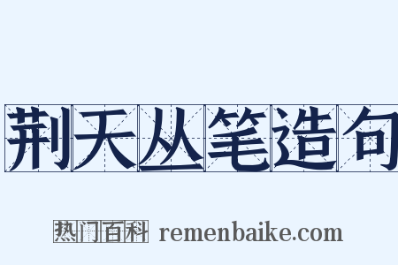 荆天丛笔造句是什么意思的图片